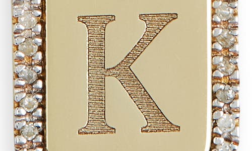 Meshmerise Diamond Initial Dog Tag Pendant Necklace In Yellow-k