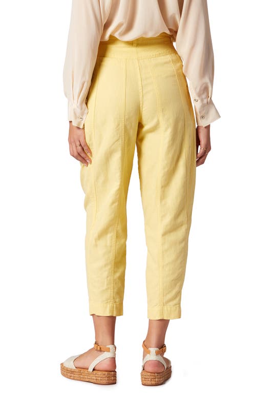 Shop Joie Nat Cotton & Linen Crop Pants In Dusky Citron