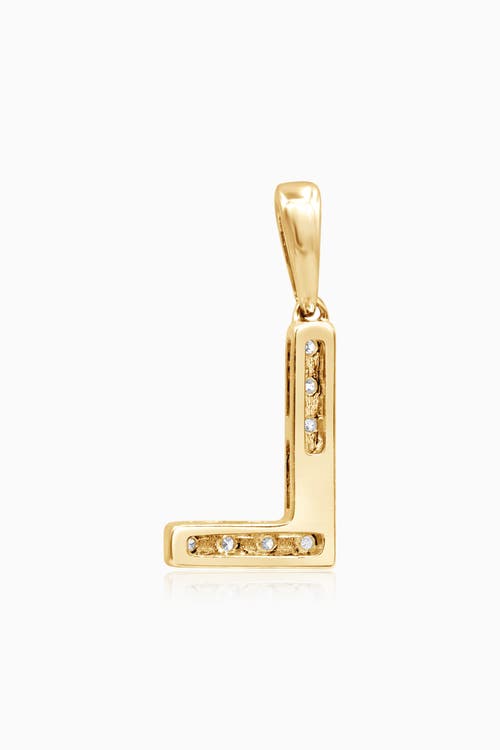 Oradina 14k Gold Luxe Letter Diamond Initial Pendant Charm In Yellow Gold - L