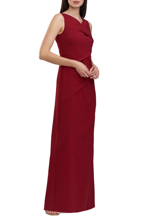 Shop Kay Unger Nicolette Sleeveless Sheath Gown In Ruby Wine