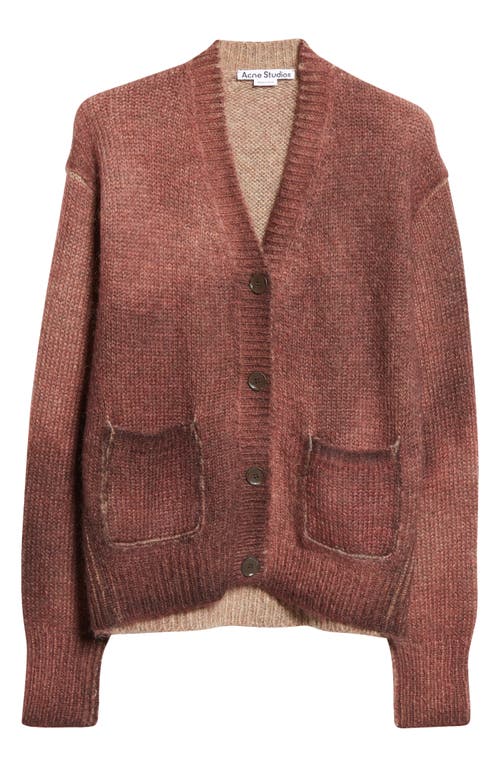 Shop Acne Studios Kark V-neck Oversize Cardigan In Rust Red