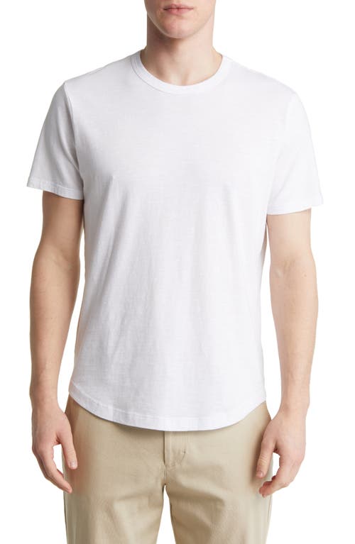 Curve Hem Cotton Slub T-Shirt in White