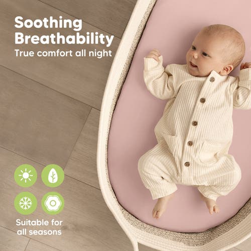 Keababies 2-pack Soothe Fitted Bassinet Sheets In Rose