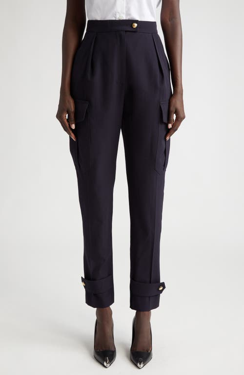 Alexander McQueen Wool Blend Military Trousers Navy at Nordstrom, Us