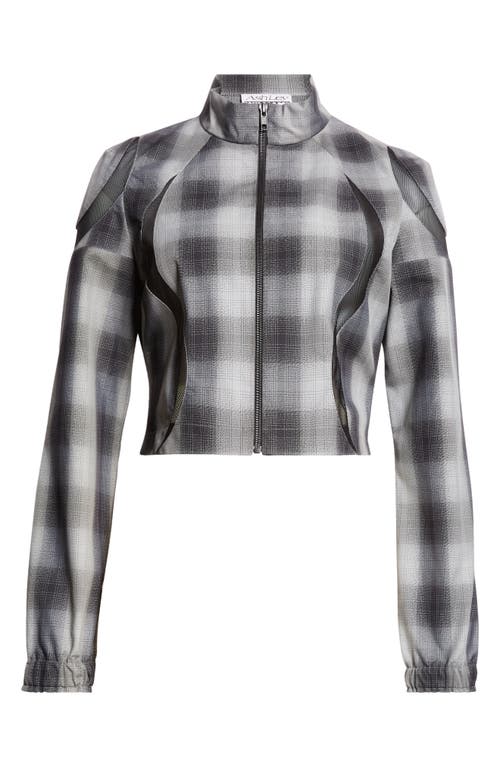 Shop Ashley Williams Space Mesh Inset Plaid Jacket In Check