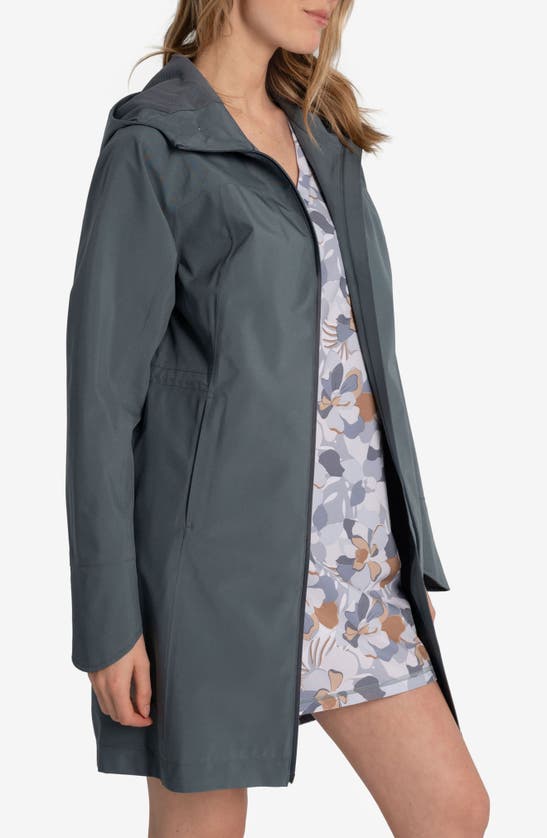 Shop Lole Element Hooded Waterproof Raincoat In Ash