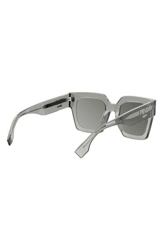 Shop Fendi Roma 50mm Square Sunglasses In Grey/ Gradient Smoke