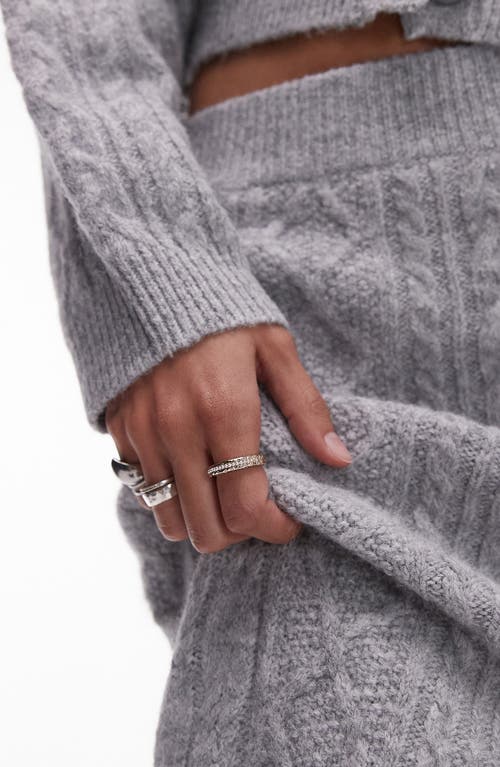 Shop Topshop Cable Sweater Skirt In Grey