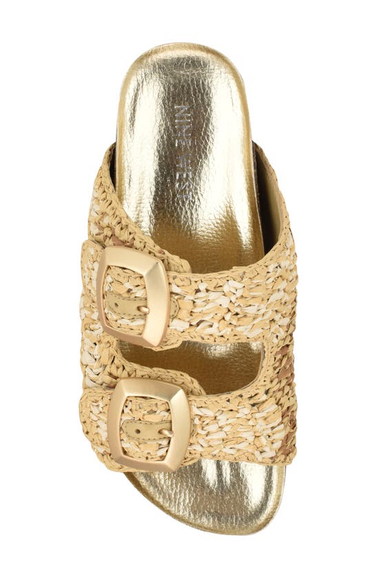 Nine West Tenly Raffia Slide Sandal In Light Natural