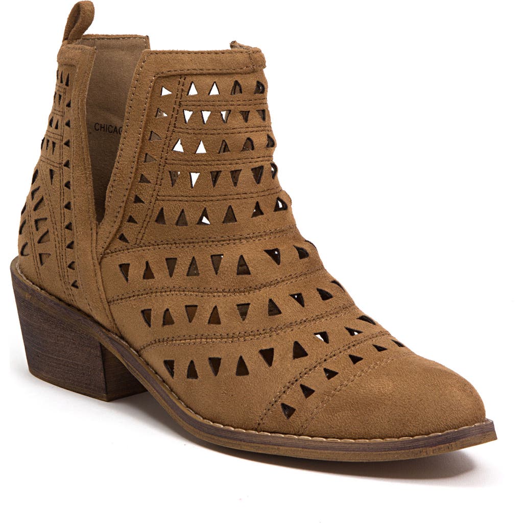 Ninety Union Chicago Perforated Ankle Boot In Tan