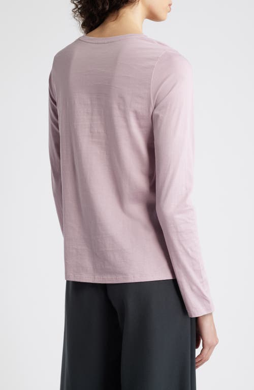 Shop Eileen Fisher Crewneck Organic Cotton Jersey T-shirt In Icy Plum