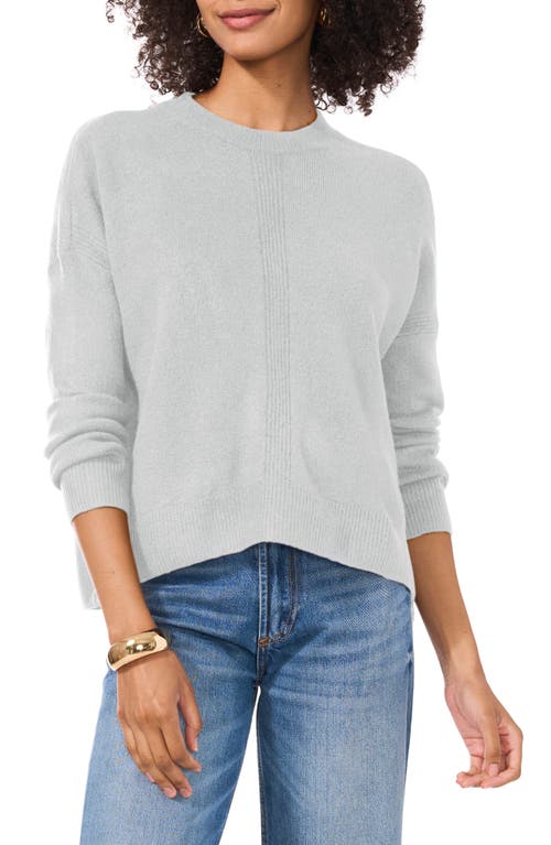 Vince Camuto Cropped Crewneck Sweater In Silver Heather