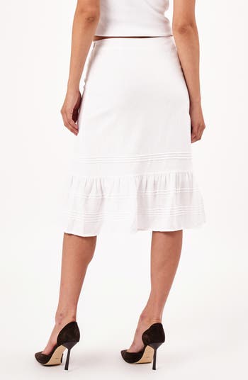 Rolla s Angelina Ruffle Hem Linen Blend Skirt Nordstrom