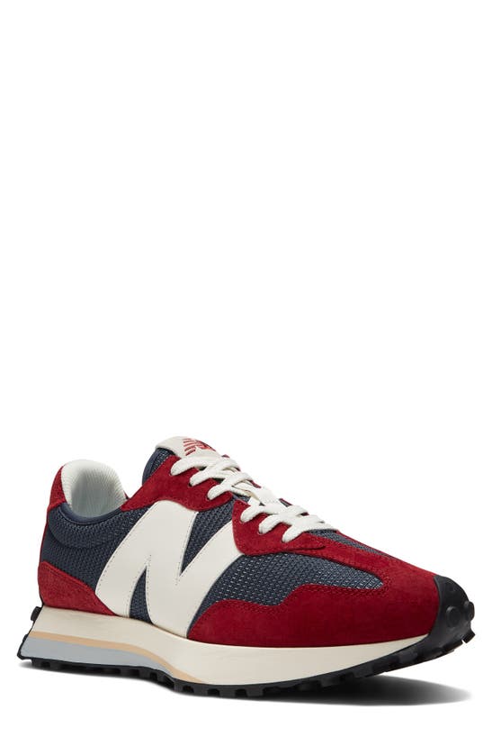 New Balance 327 Sneaker In Nb Navy/ Nb Scarlet