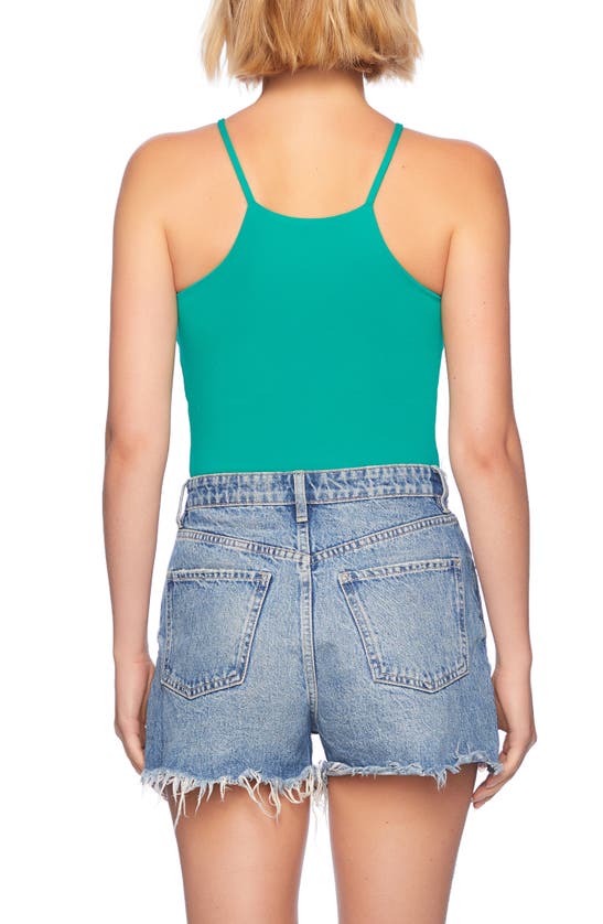 Shop Susana Monaco Stretch Nylon Racerback Tank In Nettle