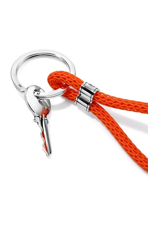 Shop John Hardy Jh Key Chain, Sterling Silver, Rubber In Silver/orange