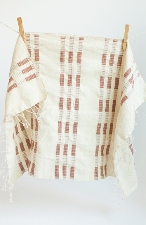 Creative Women Soho Hand Towel In Natural/terracotta