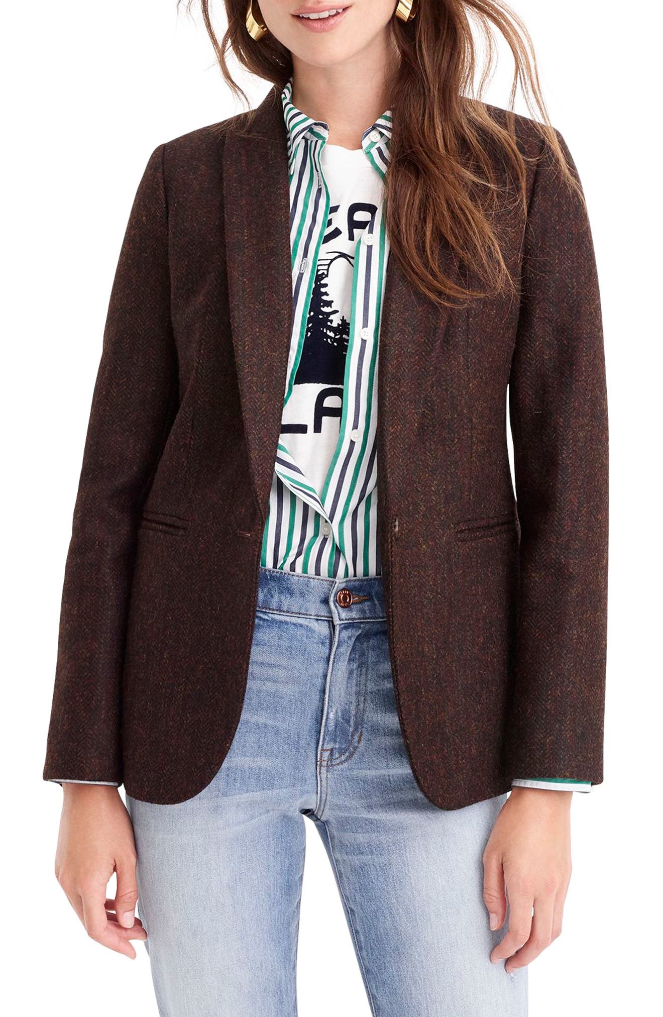 J.Crew Parke Herringbone Wool Blazer (Regular & Petite) Nordstrom