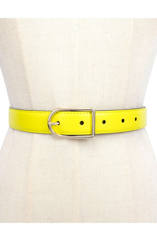 Shop Kate Spade Leather Belt In Wasabi