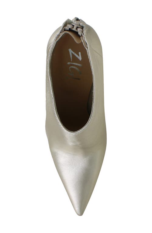 Zigi Elina Pointed Toe Bootie In Gold Leather