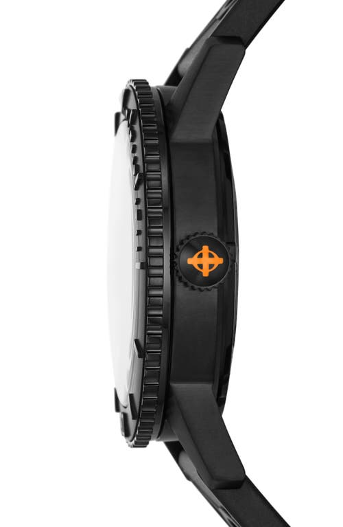 Shop Zodiac Compression Diver Automatic Rubber Strap Watch, 40mm In Black