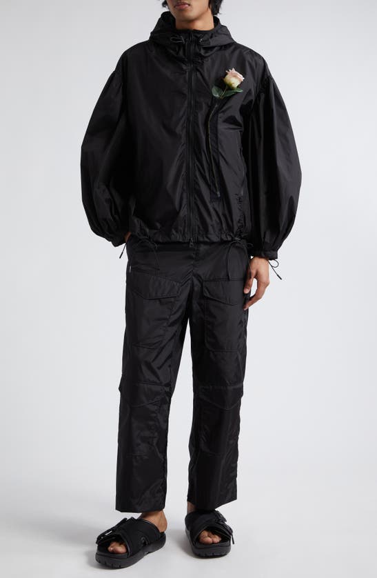 Shop Simone Rocha Rose Detail Jacket In Black/ Black