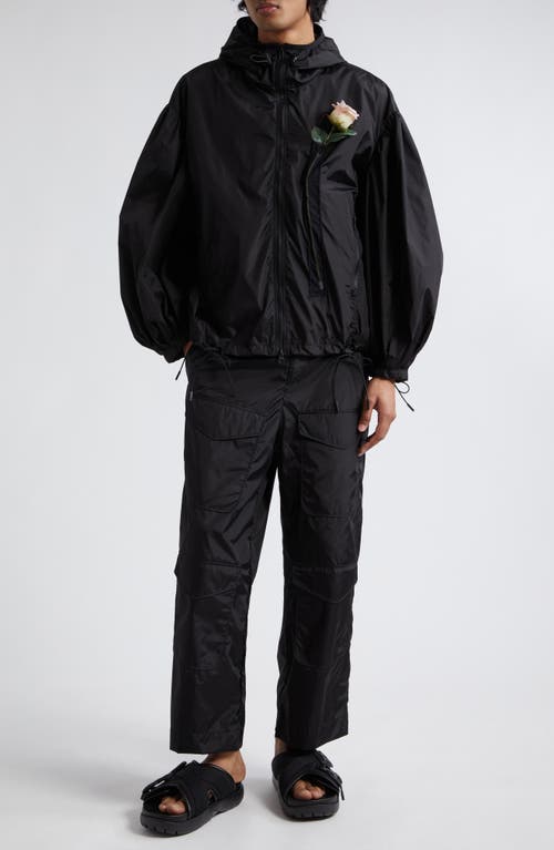 Simone Rocha Rose Detail Jacket Black/Black at Nordstrom,