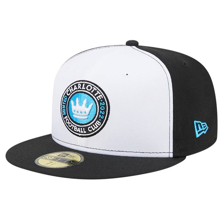 Shop New Era White/black Charlotte Fc 2024 Kick Off Collection 59fifty Fitted Hat