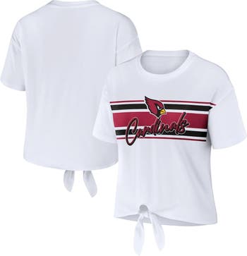 WEAR by Erin Andrews Women's WEAR by Erin Andrews White Arizona Cardinals  Front Tie Retro T-Shirt