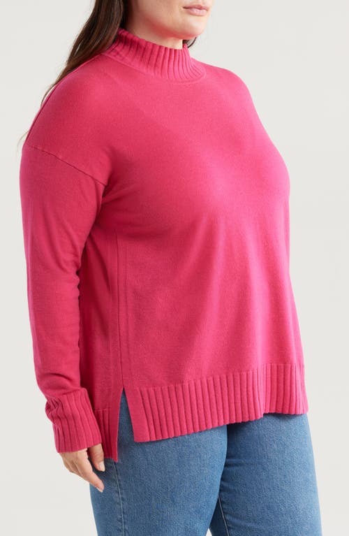 Shop Caslonr Caslon(r) Mock Neck Tunic Sweater In Pink Electric