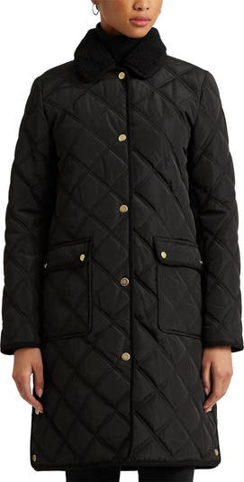 Lauren ralph lauren quilted outlet down faux fur parka