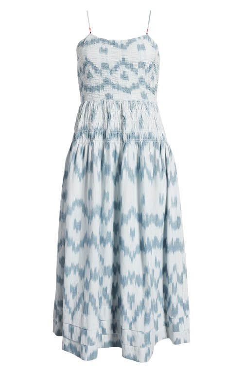 Shop Saylor Adalene Cotton Ikat Sundress In Indigo