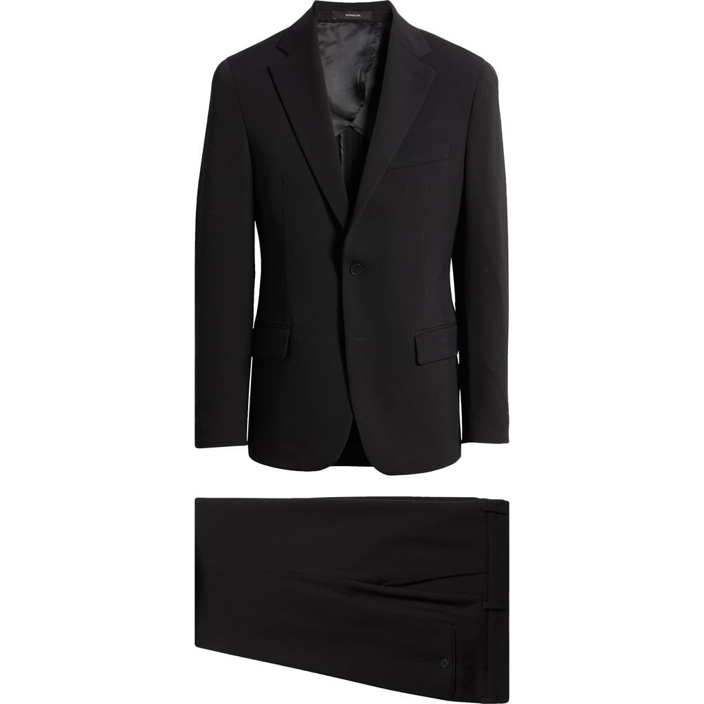Vince Classic Solid Stretch Wool Suit In Black