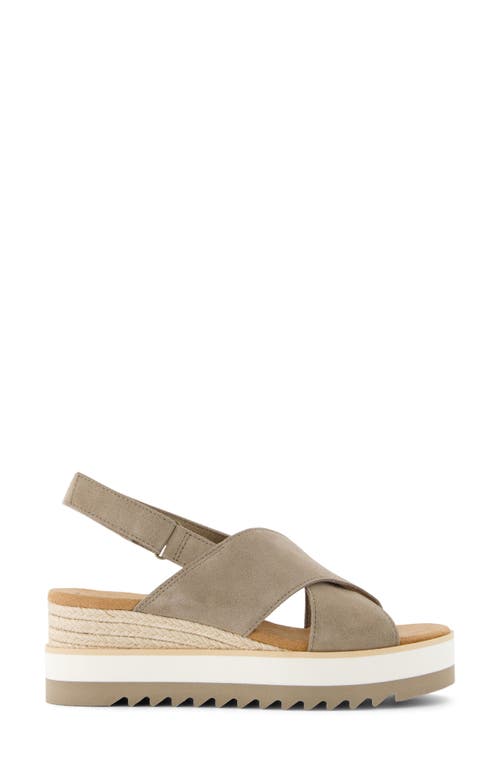 Shop Toms Diana Crossover Platform Wedge Sandal In Dune Suede