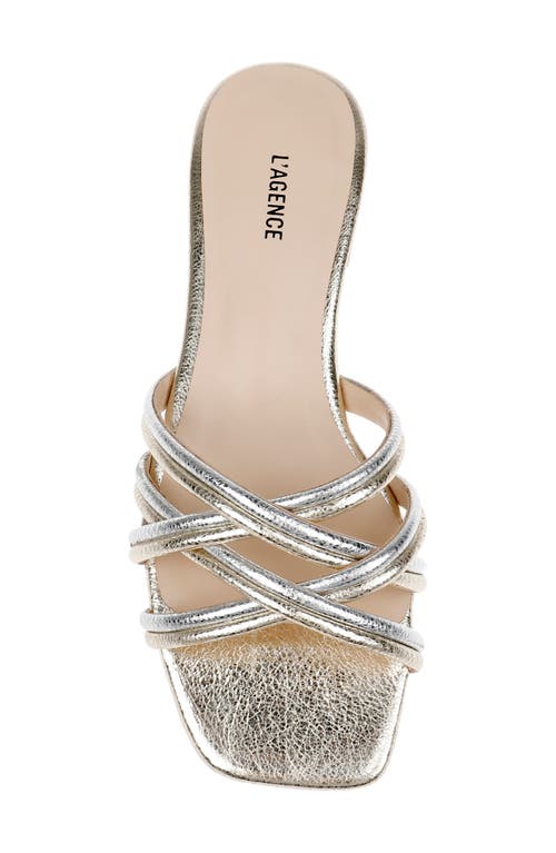 Shop L Agence L'agence Abelle Slide Sandal In Gold/silver