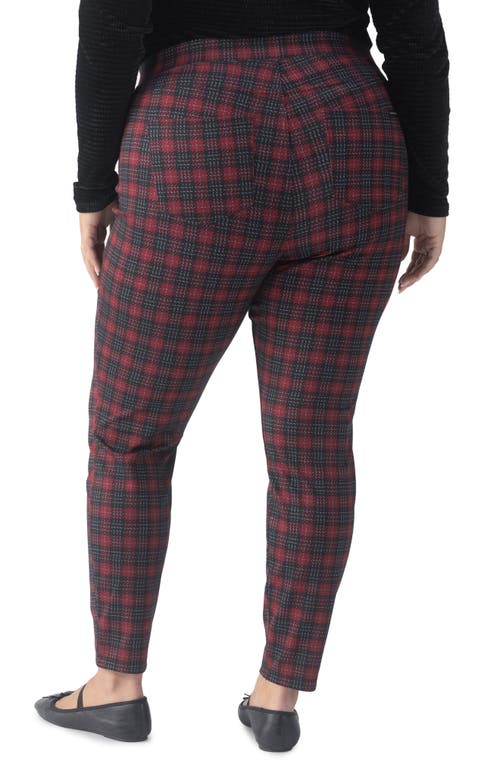 Shop Sanctuary Runway Plaid Ponte Pocket Leggings In Mars Red