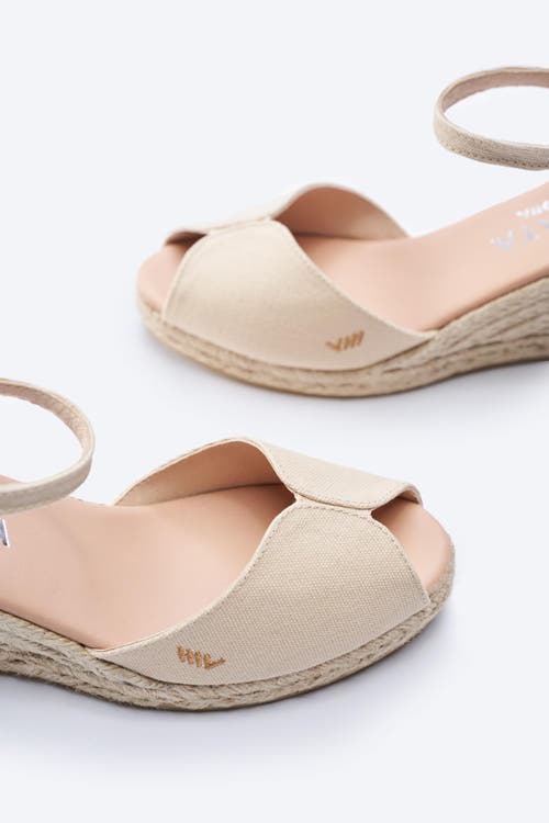 Viscata Sacova Canvas Espadrille Sandal Wedges In Beige