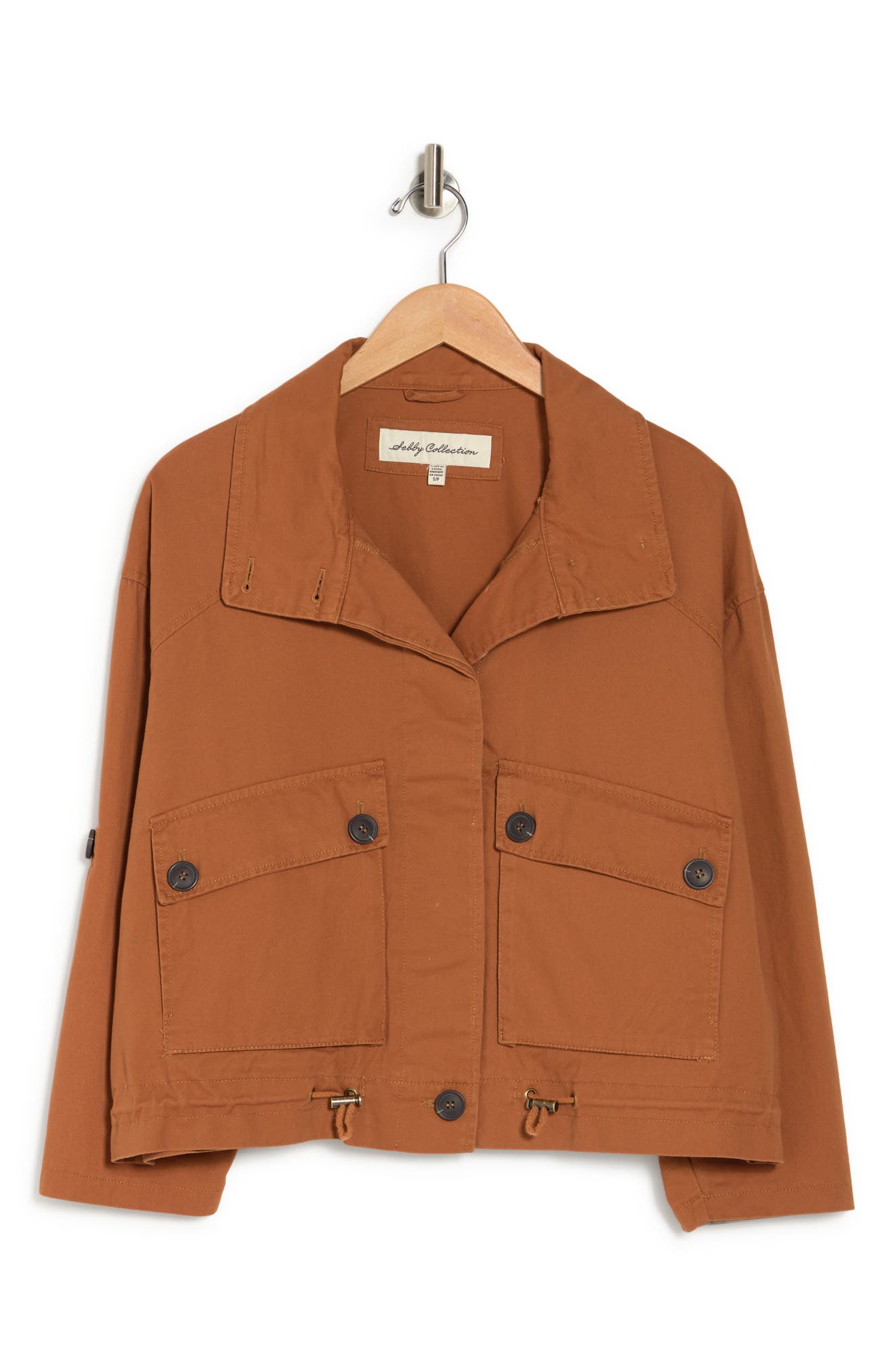 sebby mid length twill utility jacket