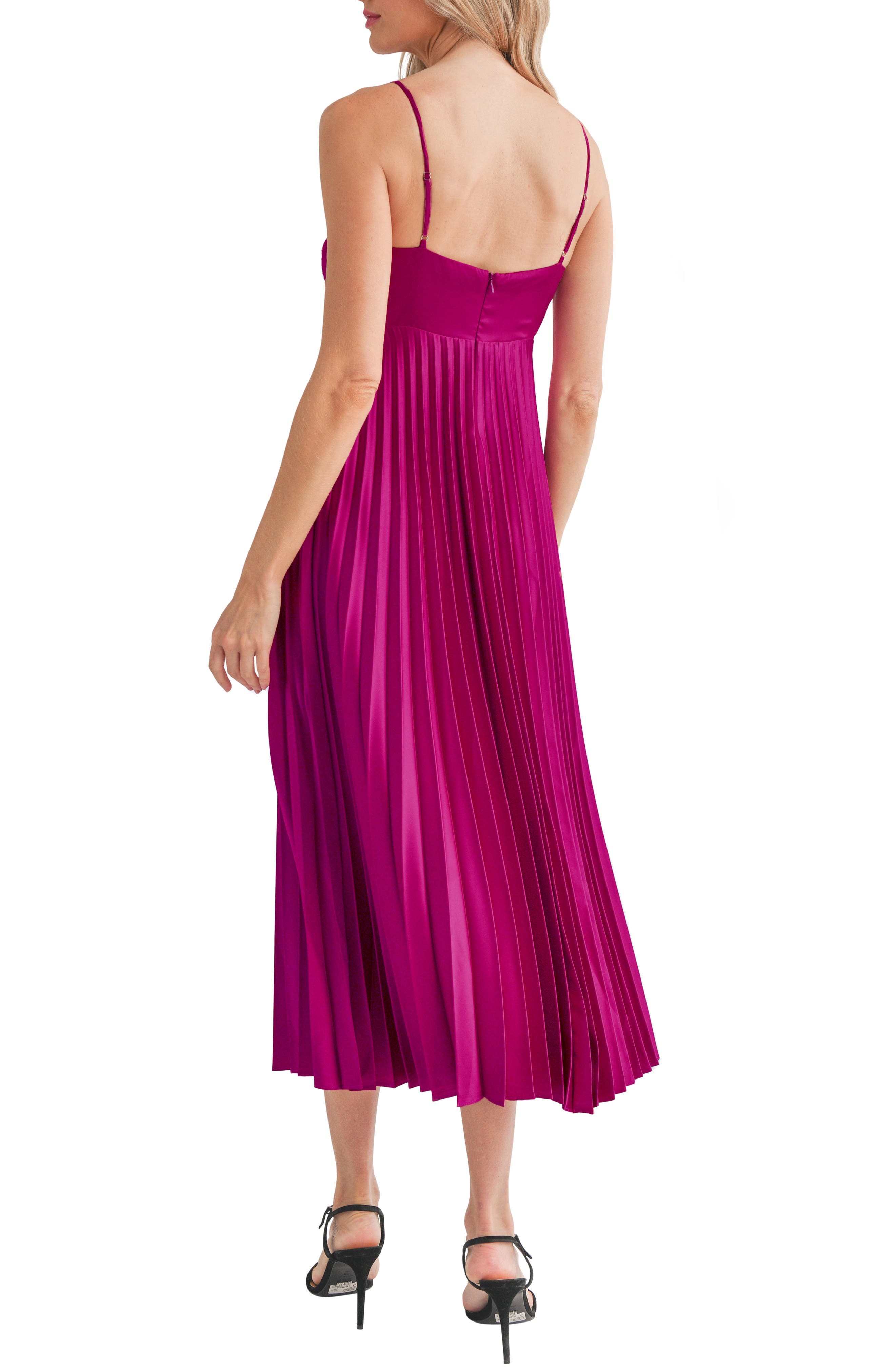 Lush Short Sleeve Pleated Midi Shirtdress main image 1