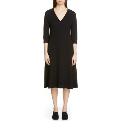 Fabiana Filippi V-Neck Midi Dress, US / 40 IT - Black