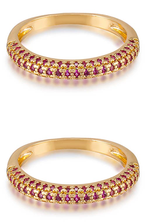 Simple Sparkle Set of 2 Rings in Ruby