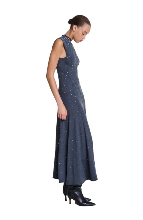 MAJE MAJE KNIT MAXI DRESS WITH RHINESTONES 