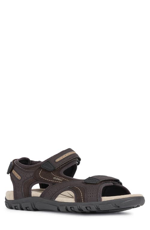 Geox Strada Sport Sandal In Brown/sand