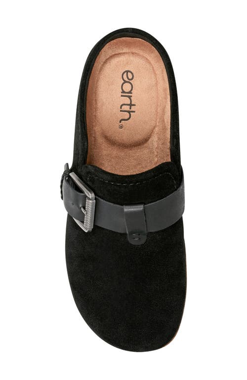 Earth Eras Womens Padded Insole Faux Suede Clogs In Black