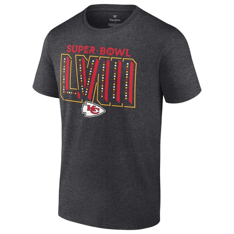 Shop Fanatics Branded  Heather Charcoal Kansas City Chiefs Super Bowl Lviii Big & Tall T-shirt