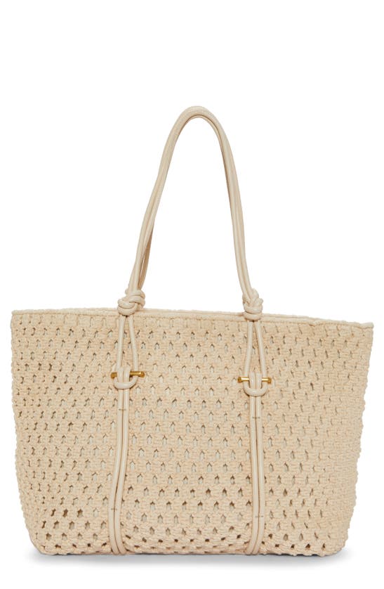 Shop Vince Camuto Lynne Cotton Tote In Warm Vanilla