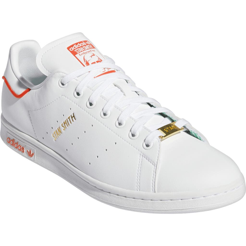 Adidas Originals Adidas Stan Smith Low Top Sneaker In White/orange