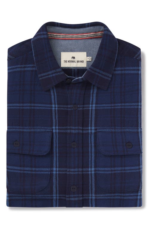 Shop The Normal Brand Mountain Regular Fit Flannel Button-up Shirt In Indigo Plaid