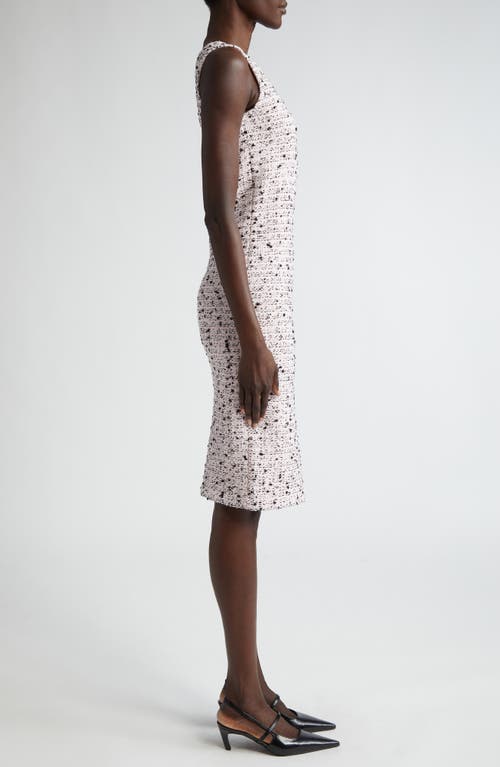 St John St. John Collection Donna Tweed Sheath Dress In Black/pink Multi