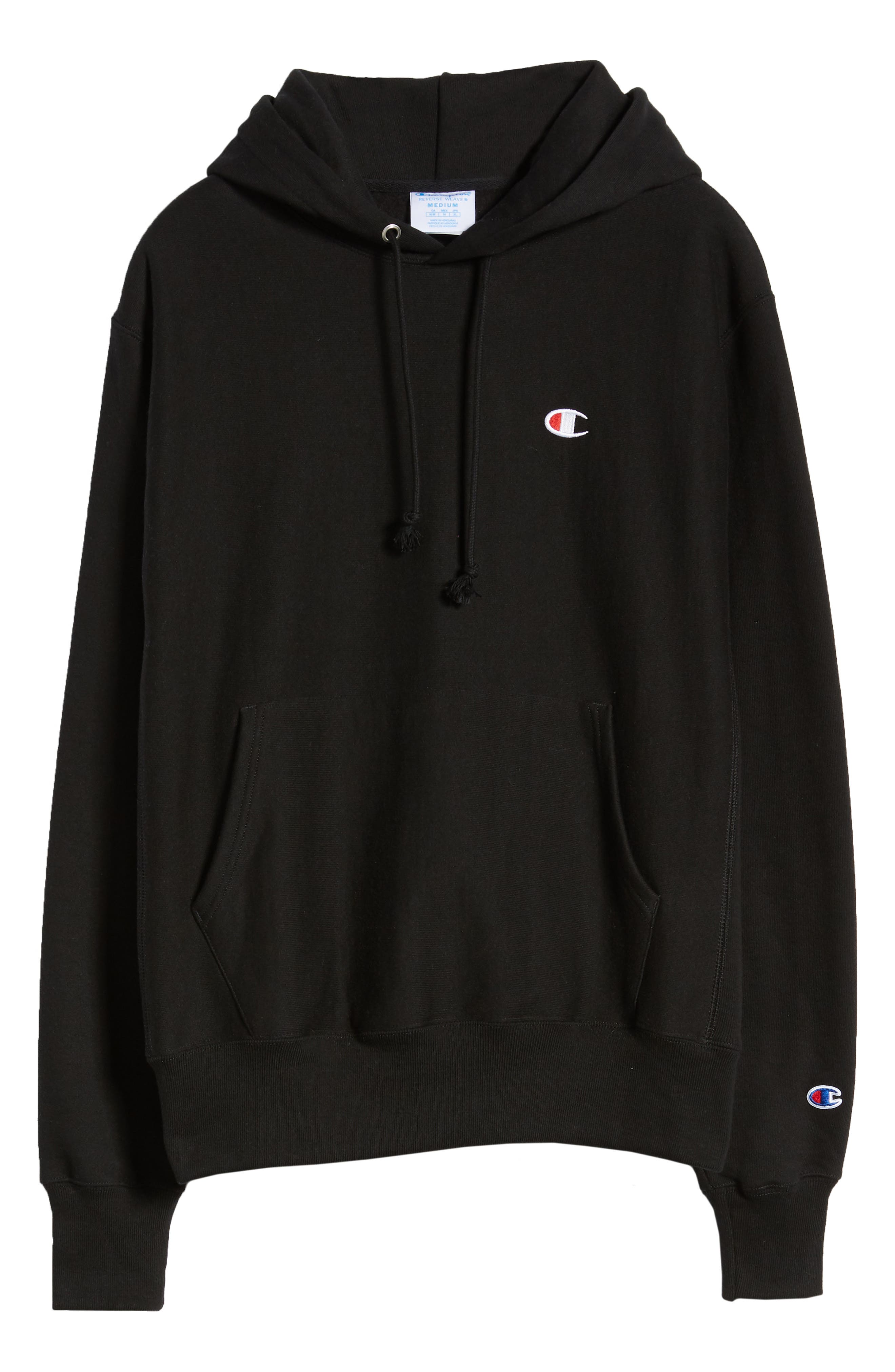 champion reverse weave hoodie black and white